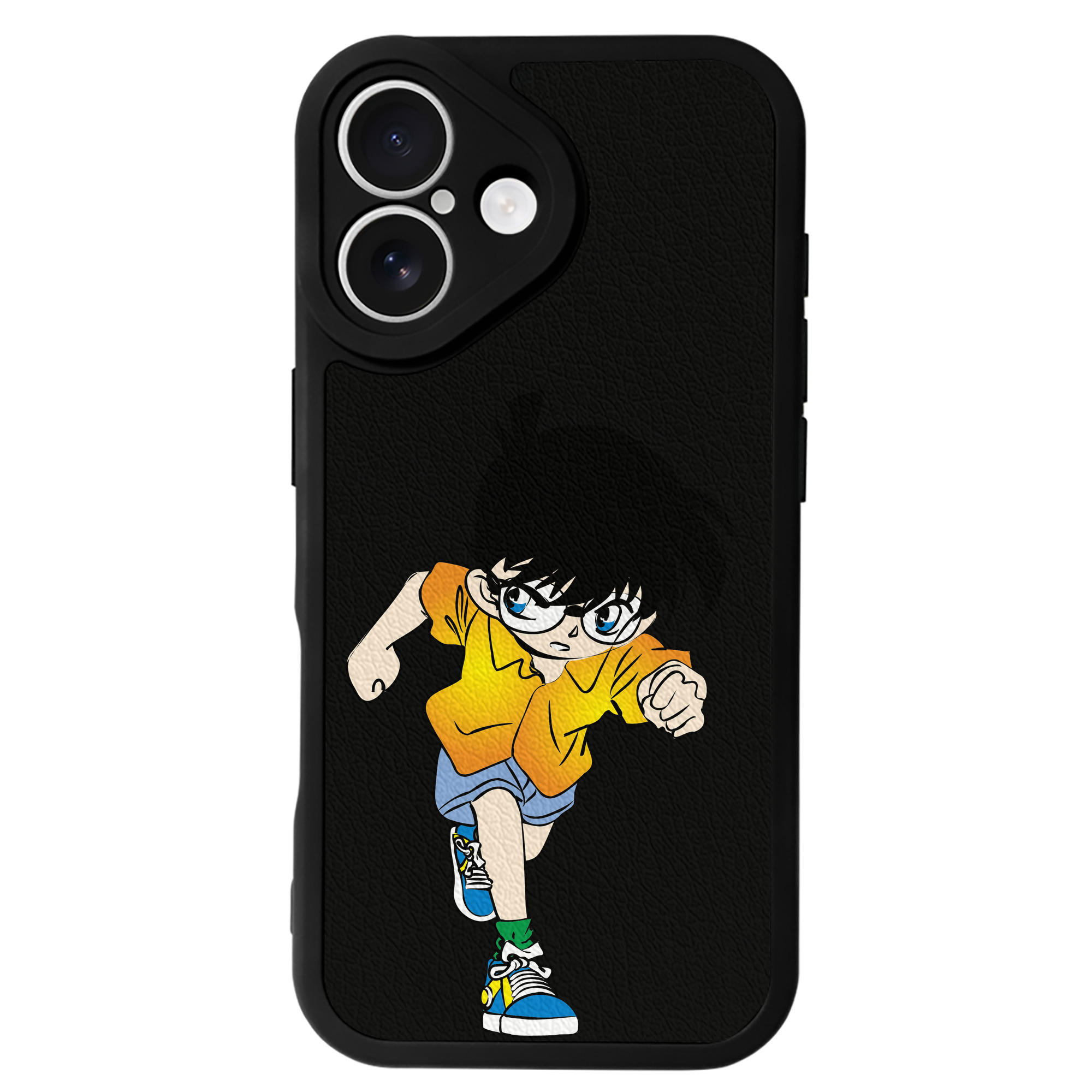 （画像用） 名探偵コナン 江戸川 コナン Detective Conan Conan Edogawa 【iPhone 16シリーズ対応】シリコンスマホケース（レザー調） 材質：シリコン